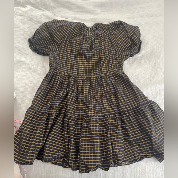 NWOT ULLA JOHNSON Midnight Navy Gold Dion Babydoll Dress 2 RARE - Picture 13 of 15